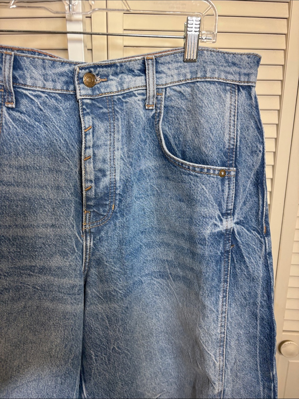 Free People Light Blue High-Rise Wide Leg Jeans - Picture 8 of 16